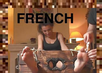 bdsm, française, pieds, belle, fétiche, bondage, brunette