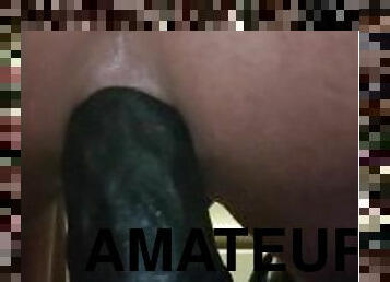 dilettant, anal-sex, homosexuell, dildo, allein, riesen