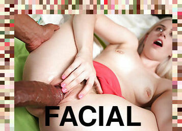 interracial, adolescente, estrela-porno, garganta-funda, facial, loira, apertado