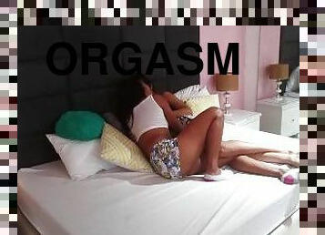 cul, masturbation, orgasme, chatte-pussy, amateur, lesbienne, ados, maison, latina, massage