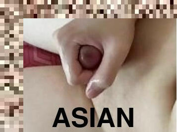 asiatique, masturbation, mature, ejaculation-sur-le-corps, gay, branlette, solo