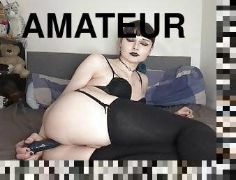 masturbation, amateur, anal, jouet, compilation, britannique, solo, goth