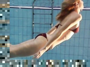 See a beautiful Russian teen Nastya underwater