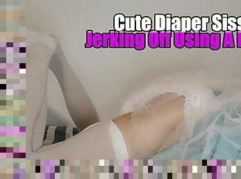 Cute Diaper Sissy Jerking Off Using A Pillow