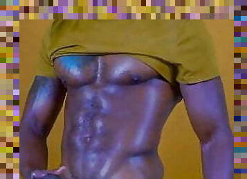 masturbation, amateur, énorme-bite, gay, black, musclé, taquinerie