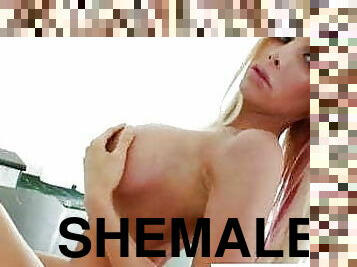 shemale, anál, fajka, tranny