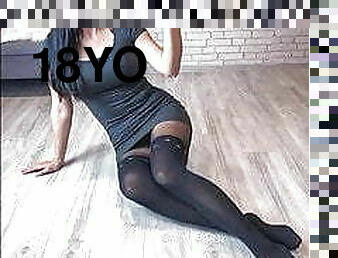 tua, pantyhose, stokings, 18-tahun, lebih-tua, rambut-perang, nylon