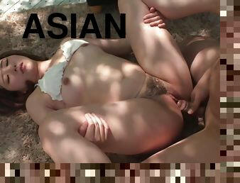 asien, groß-titten, haarig, im-freien, dilettant, japanier, wichsen, brunette, erotik