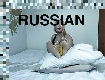 masturbação, russo, amador, pés, gozando, pov, puta, ejaculação, loira, fetiche