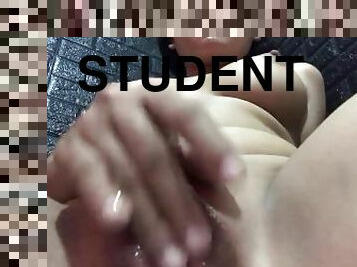 asiatique, masturbation, orgasme, chatte-pussy, giclée, étudiante, amateur, ados, doigtage, serrée