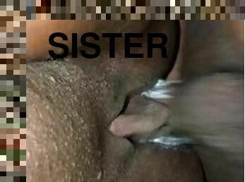 Stepsister creams on stepbrothers dick