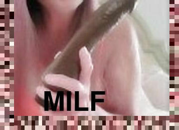 gros-nichons, masturbation, amateur, milf, jouet, secousses, pute, gode, seins, sucer