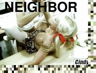 Breakfast fuck Cindy Behr welcomes neighbor over for sex