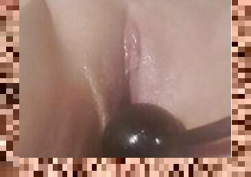 Stuffing my hole with balls extreme