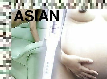 asiático, grávida, amador, tiro-ao-alvo, compilação, penetração-de-braço, ejaculação, realidade