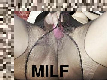 masturbaatio, sukkahousut, pillu-pussy, amatööri, milf, lelu, latino, musta, täydellinen, soolo