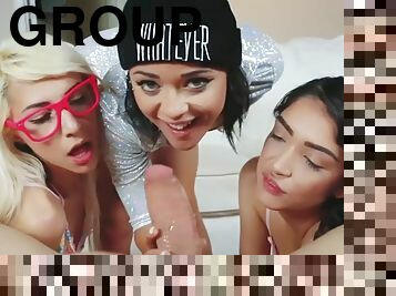 Bff trio hime marie, holly hendrix and jericha jem share one huge boner