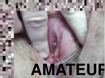 masturbation, chatte-pussy, amateur, ados, assez, solo, gros-plan, humide, diffusion