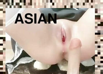 asiatique, masturbation, orgasme, chatte-pussy, giclée, amateur, ados, jouet, gode, solo