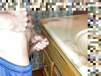 masturbation, maigre, amateur, ejaculation-sur-le-corps, gay, branlette, secousses, point-de-vue, ejaculation, solo