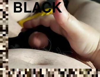 Jerking Off, Using My Step-Cousins Worn Black Thong