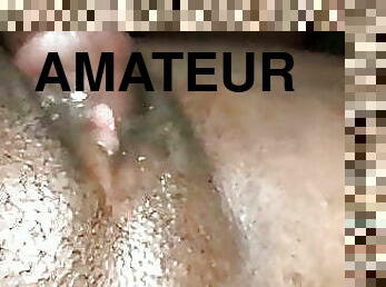 masturbação, orgasmo, cona-pussy, esguincho, amador, preto, africano, pénis