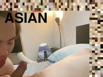 asia, amatir, blowjob-seks-dengan-mengisap-penis, antar-ras, menelan, sperma, putih, penis, pengisapan