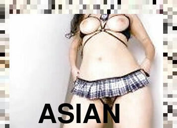 asiatique, cul, gros-nichons, poilue, masturbation, chatte-pussy, écolière, amateur, latina, lingerie