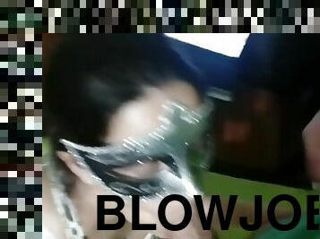 Blowjob watching porn