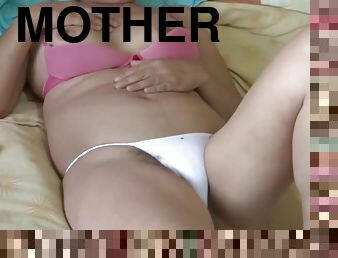 Mother In Front Of Stepson To See His Huge Cock And Masturbate
