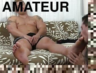 amateur, gay, pieds, coquine, fétiche, musclé, sucer, orteils