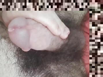 poilue, masturbation, amateur, gay, branlette, secousses, ejaculation, solo, blanc