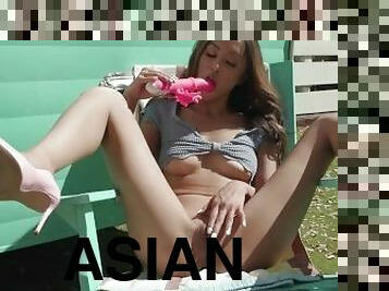 asiatique, gros-nichons, masturbation, chatte-pussy, babes, jouet, doigtage, décapage, naturel, rasé