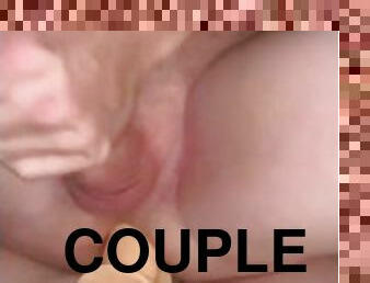 Young couple pegging