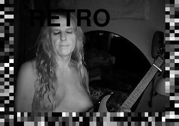 store-patter, brystvorter, transvestit, amatør, ældre-dato, retro, webcam, solo