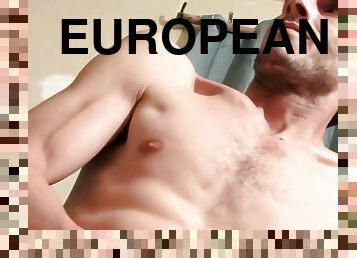 masturbation, ejaculation-sur-le-corps, énorme-bite, gay, européenne, euro, solo, bite