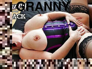 GRANNYLOVESBLACK - Black Stud Cant Resist Strip Teasing Granny