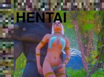 veliki, zvijer, veliki-kurac, kamera, bukkake, animacija, hentai, 3d, masivan, kurac