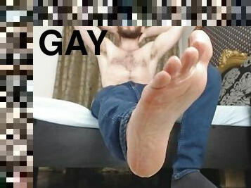 gay, esclave, pieds, point-de-vue, ejaculation, fétiche, solo, domination