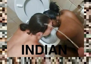 pisser, compilation, indien, esclave, trio, toilette, douche, blanc