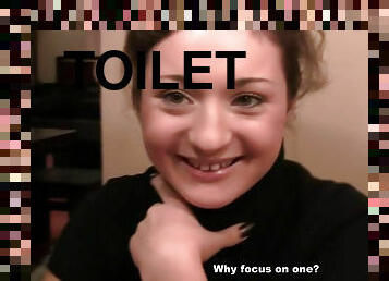 Teen gets fucked in the toilet