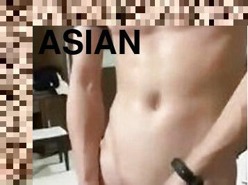 asia, mastubasi, cumshot-keluarnya-sperma, handjob-seks-dengan-tangan-wanita-pada-penis-laki-laki, sentakkan, sperma, teransang