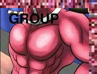 gay, sexe-de-groupe, musclé