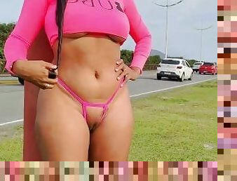 na-rua, público, cona-pussy, esposa, amador, excitante, desobediente, biquini, deslumbrante, exbicionista