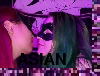 Hot Asian Girl And White Girl Making Out