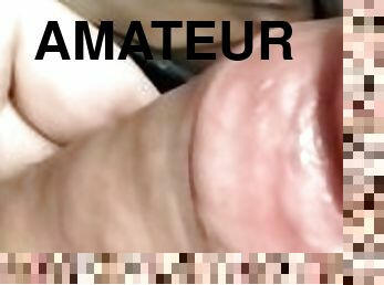 feit, onani, amatør, cumshot, stor-pikk, handjob, bbw, alene, pikk