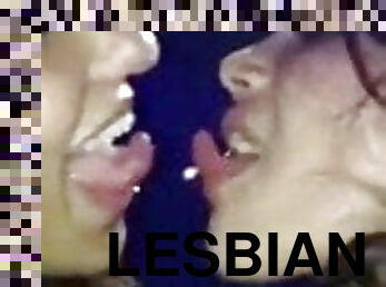 lesbienne, baisers, italien, club