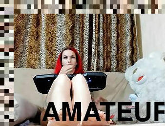 Tattooed Redheaded Showing Off Her Exotic Feet And Toes In A With Cam Model