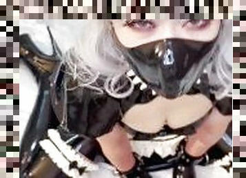 tjenestepige, amatør, japans, bdsm, slave, fetish, bondage, dukke, gummi