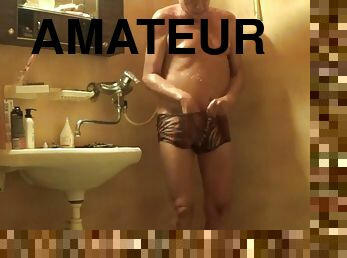 banyo-yapma, baba, mastürbasyon-masturbation, amatör, duş